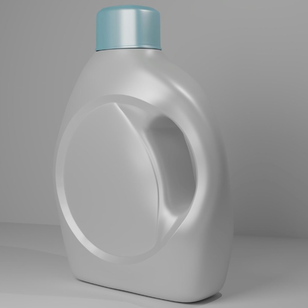 Botella de detergente blanca